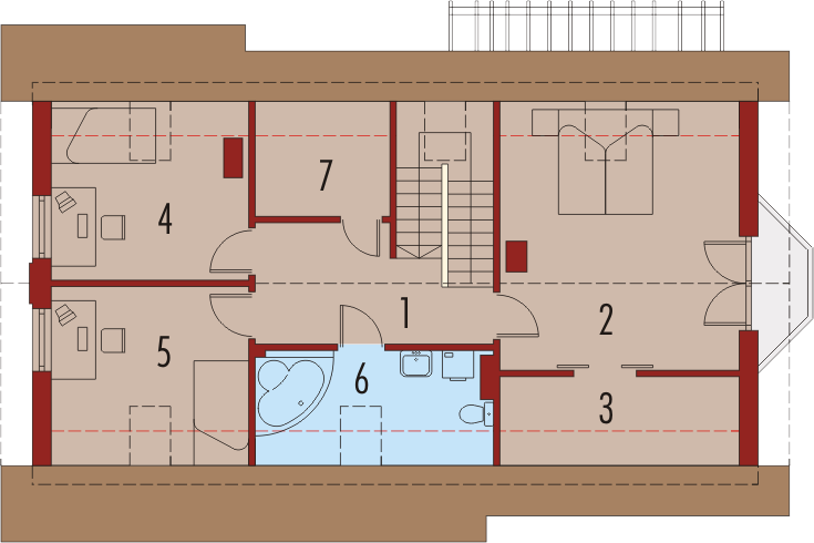 Poddasze projektu Ben II G1 (z piwnicą)