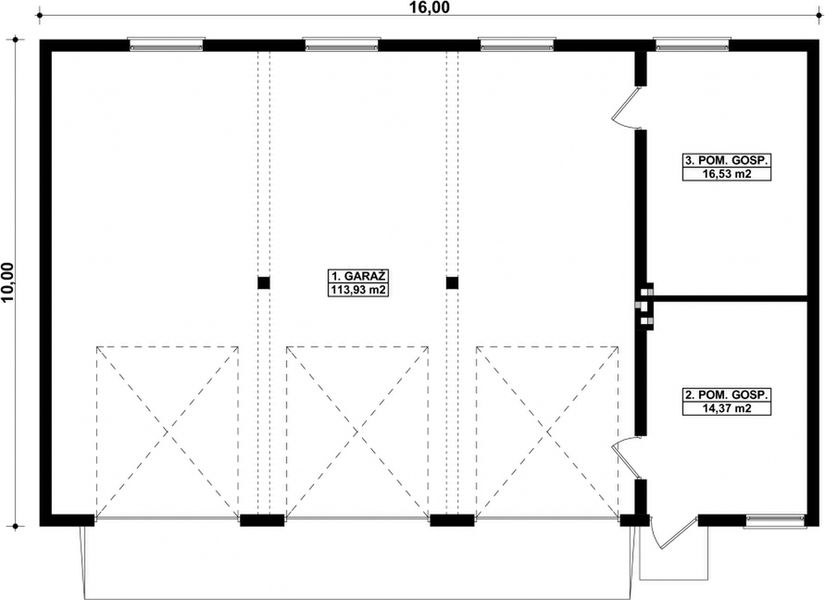 Parter projektu G247 - Budynek garażowo - gospodarczy