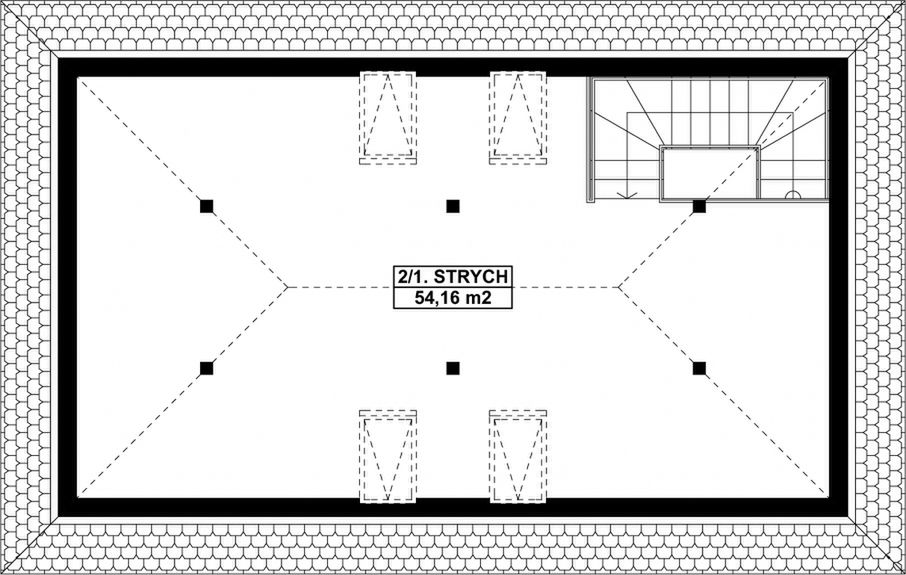 Poddasze projektu G240 - Budynek garażowo - gospodarczy