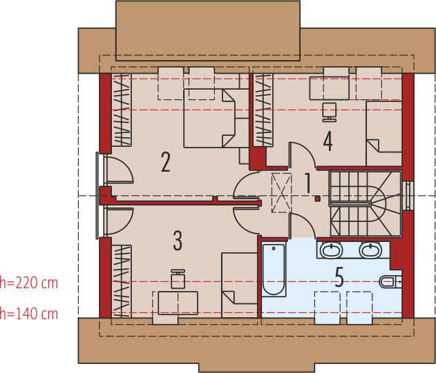 Poddasze projektu Adriana III (wersja A)