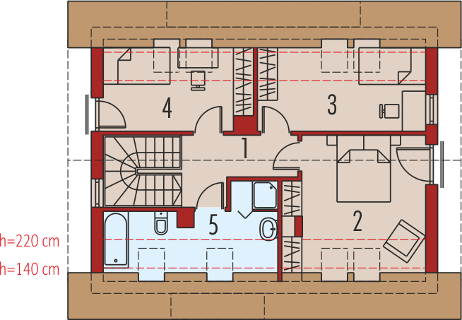 Poddasze projektu E1 (wersja B) economic