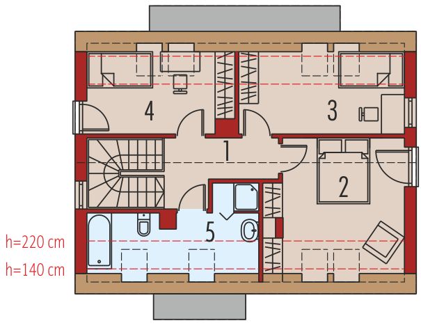 Poddasze projektu E1 (wersja A) economic