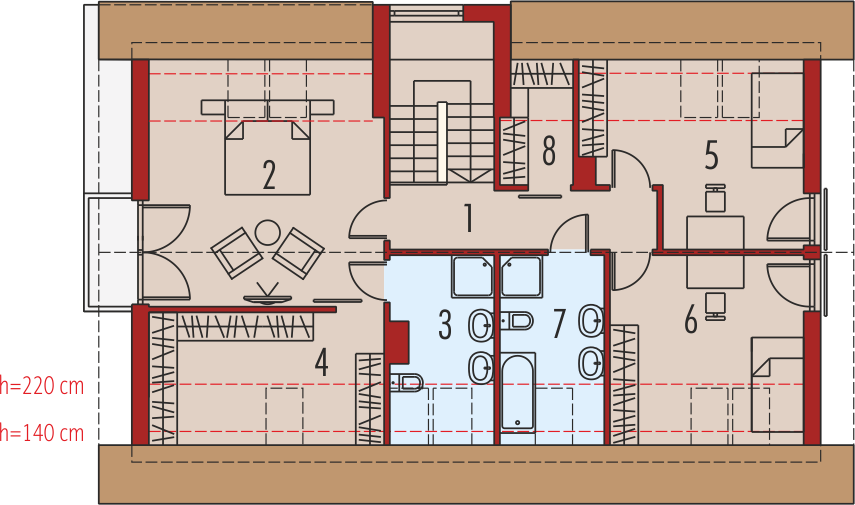 Poddasze projektu E6 G1 (wersja B) economic