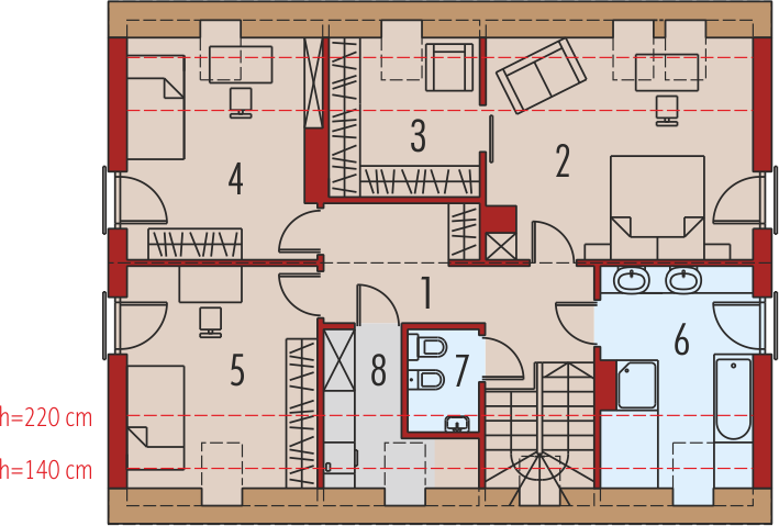 Poddasze projektu E4 G1 (wersja A) economic
