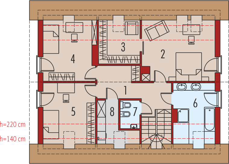 Poddasze projektu E4 G1 (wersja B) economic