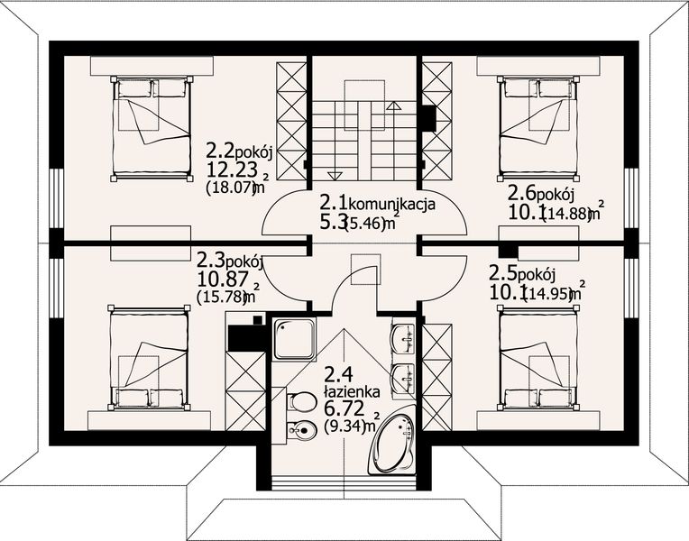 Poddasze projektu Jurgów średni 33 dws