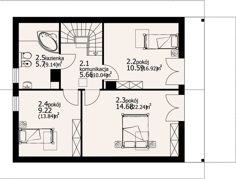 Poddasze projektu Świdnica 36 dws