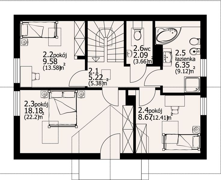 Poddasze projektu Gryfów dws