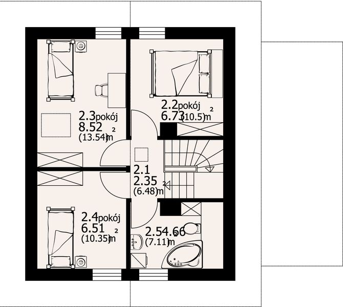 Poddasze projektu Gładyszowo m