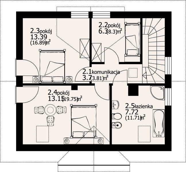Poddasze projektu Cisna