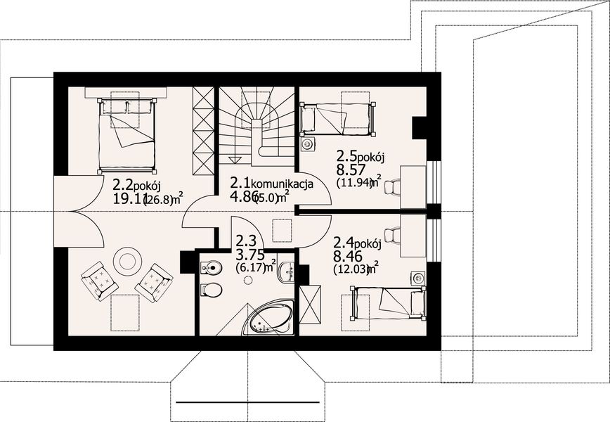 Poddasze projektu Zawoja mk71g