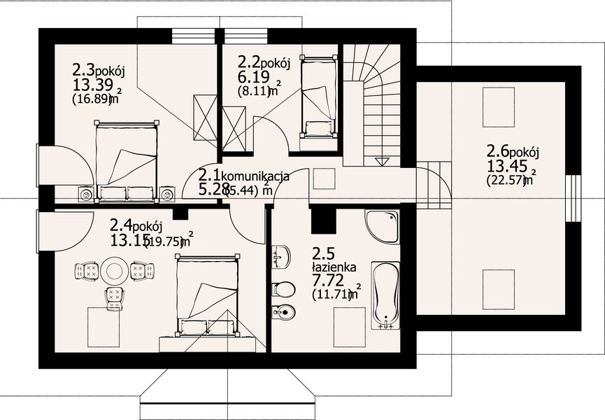 Poddasze projektu Cisna 5g