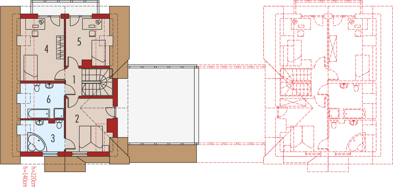 Poddasze projektu Karolinka G2 (bliźniak)