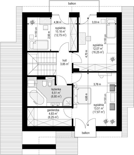 Poddasze projektu Konwalia