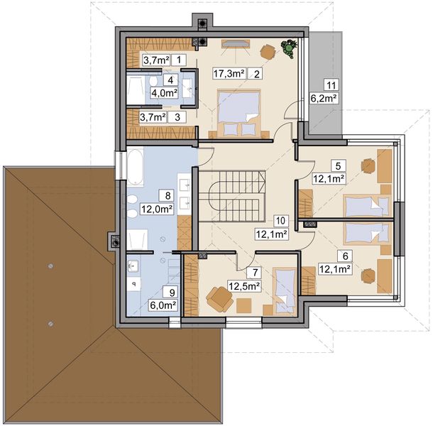 Piętro 1 projektu AJR 21 A2