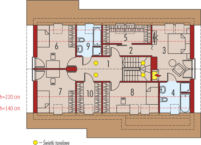 Poddasze projektu Amber G1 bianco