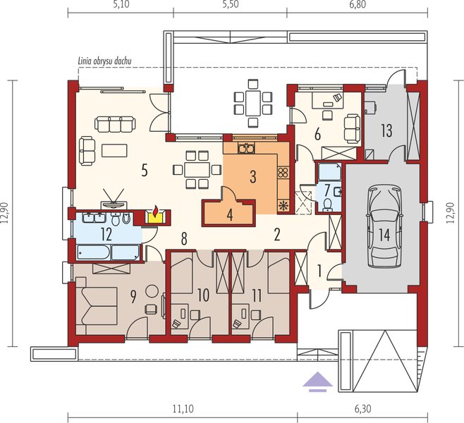 Parter projektu Marlon III G1 (biały) bianco