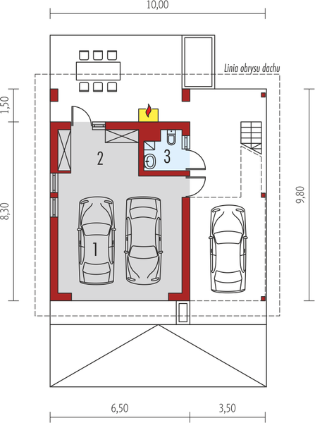 Parter projektu Garaż G31 (z wiatą)