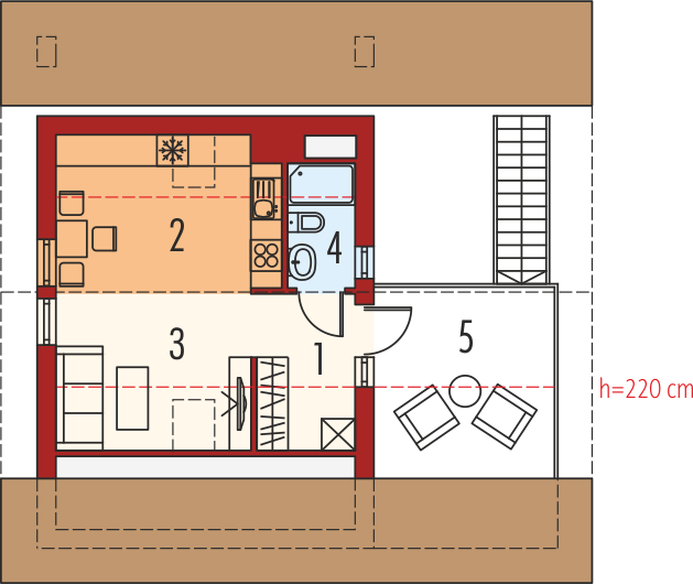 Poddasze projektu Garaż G31 (z wiatą)