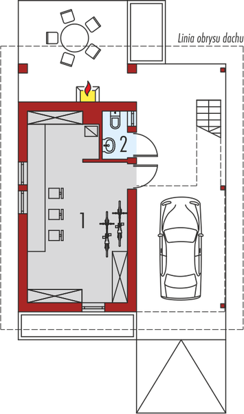 Parter projektu Budynek gospodarczy G35 (z wiatą)