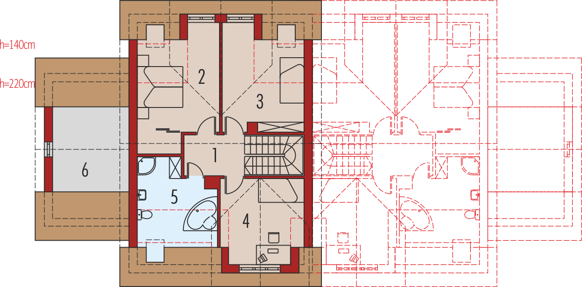 Poddasze projektu Melka G1 (bliźniak)