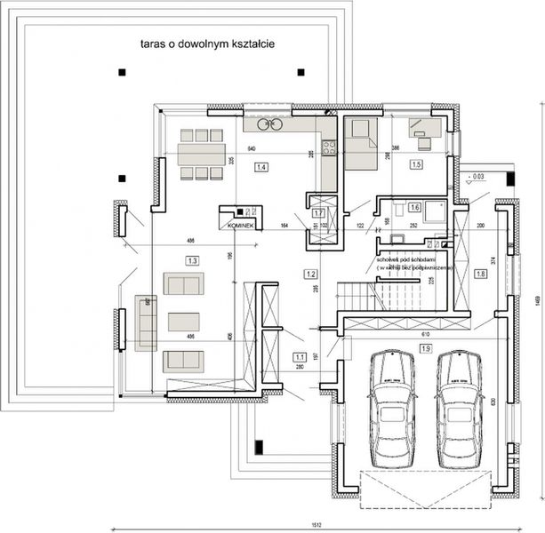 Parter projektu DN 021h z podpiwniczeniem