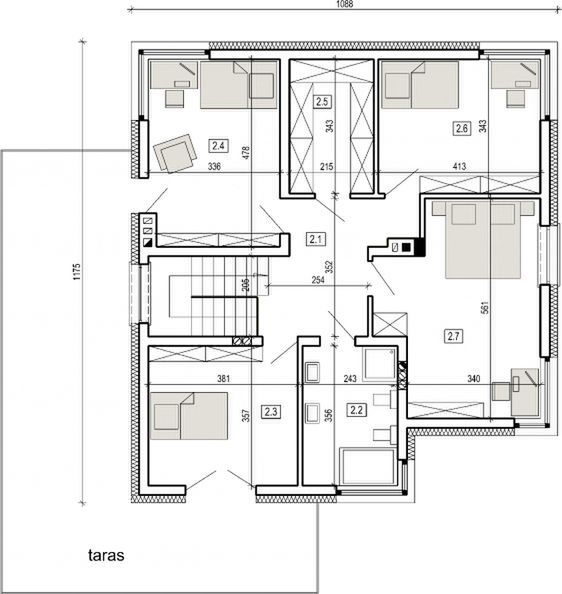 Piętro 1 projektu DN 050b