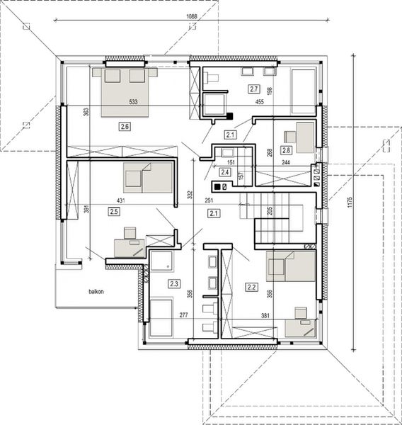 Piętro 1 projektu DN 055