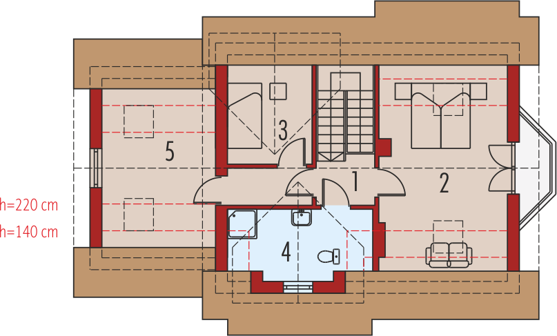 Poddasze projektu Megi G1 (z piwnicą)