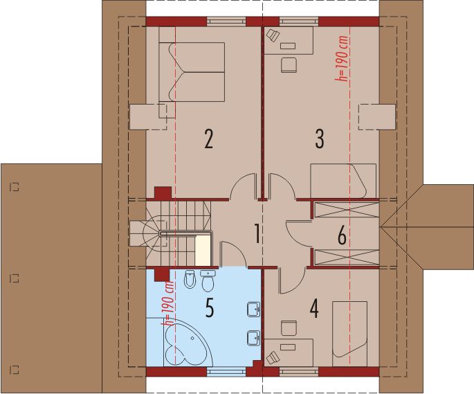 Poddasze projektu Martynka (z wiatą)