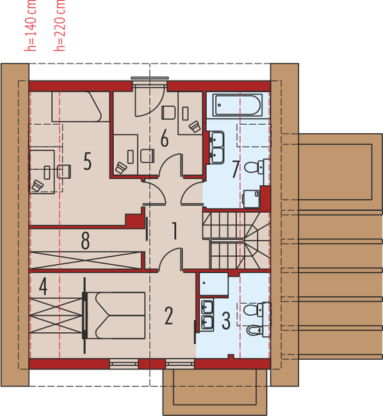 Poddasze projektu Erna (z wiatą)