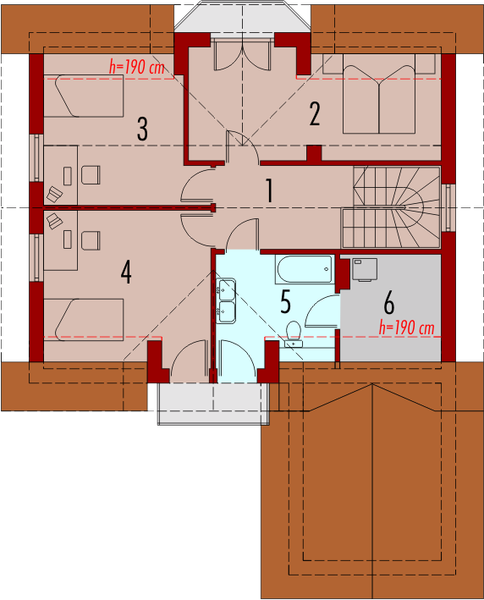 Poddasze projektu Fiołek G1