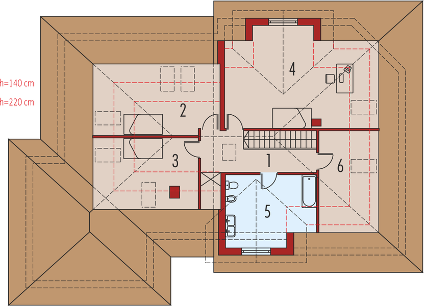 Poddasze projektu Diuna G2 (lukarna)