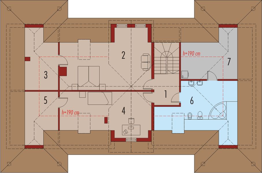 Poddasze projektu Szarlotta (z wiatą)