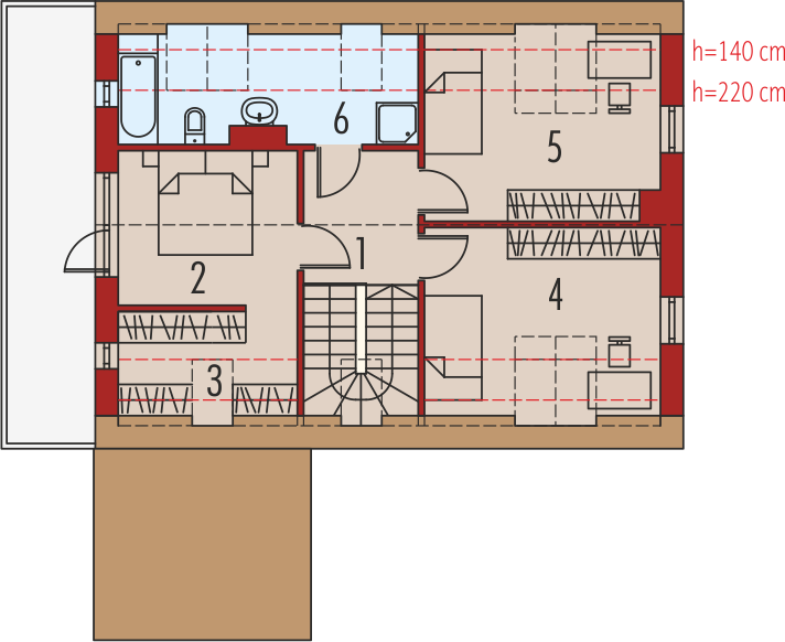 Poddasze projektu Oskar (z wiatą) energo