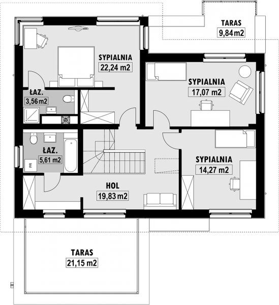 Piętro 1 projektu E-163
