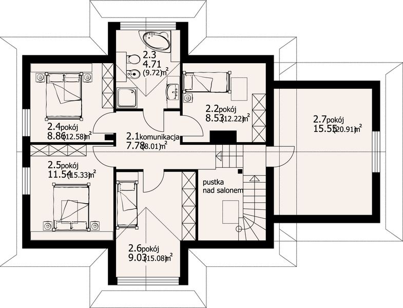Poddasze projektu Dom Podhalański dw-01