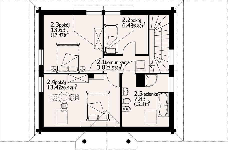 Poddasze projektu Cisna 3g dw