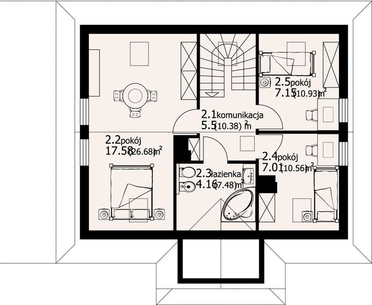 Poddasze projektu Zawoja dw 3-01