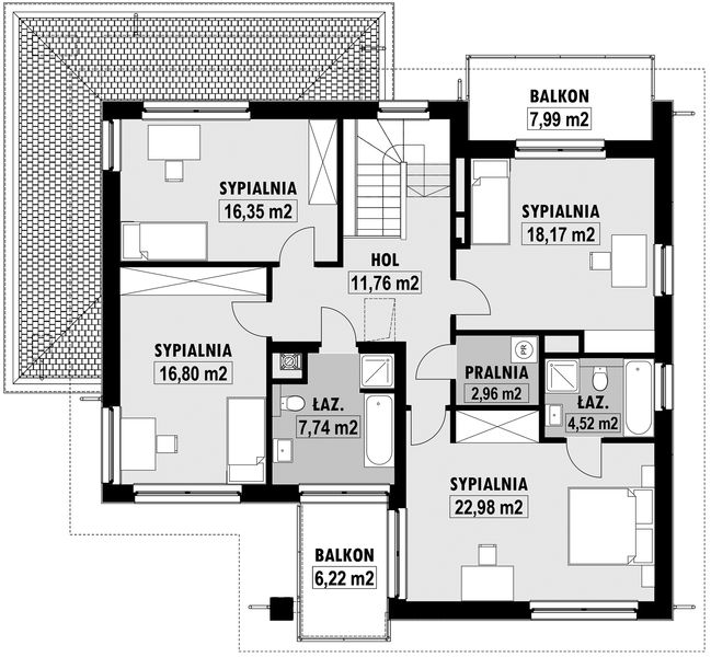 Piętro 1 projektu E-166