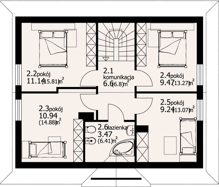 Poddasze projektu Brzeg średni dw-01