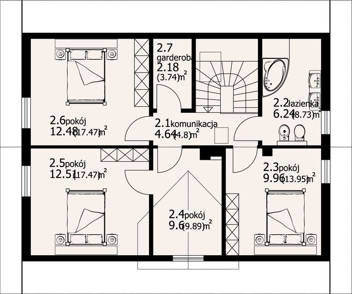 Poddasze projektu Dom mazurski dw-01