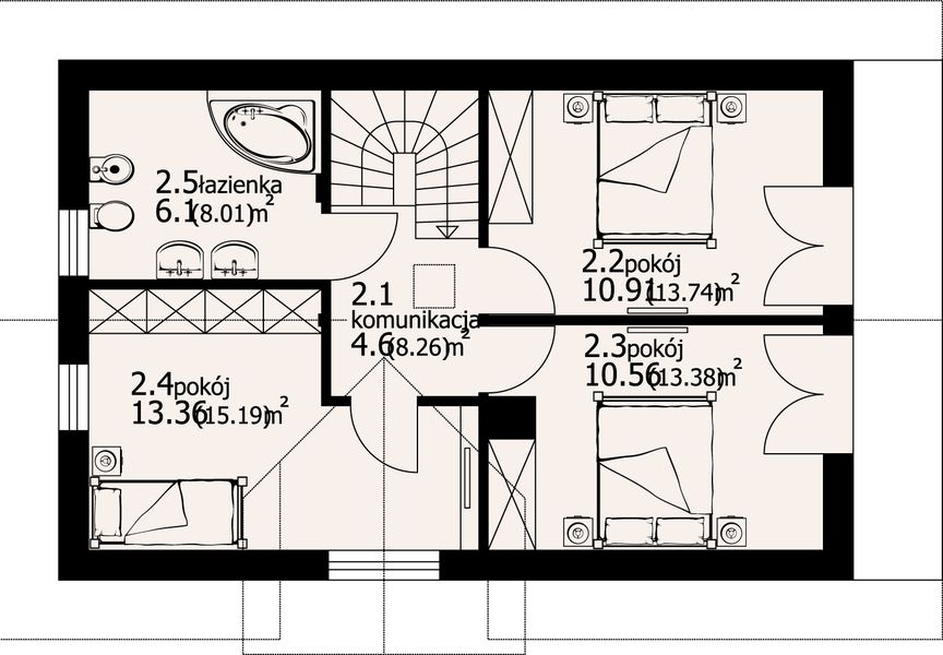 Poddasze projektu Osiek wąski 19-01