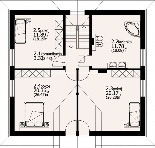 Poddasze projektu Jaworzynka duża