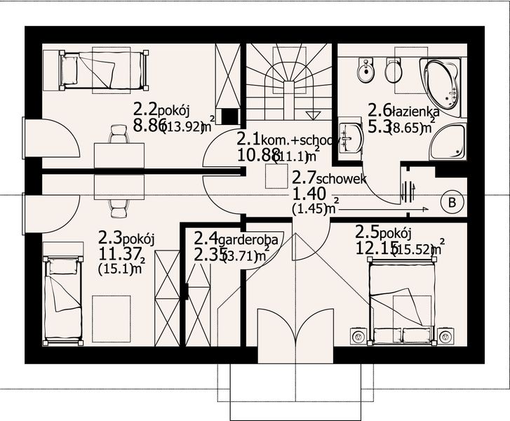 Poddasze projektu Działoszyce 9