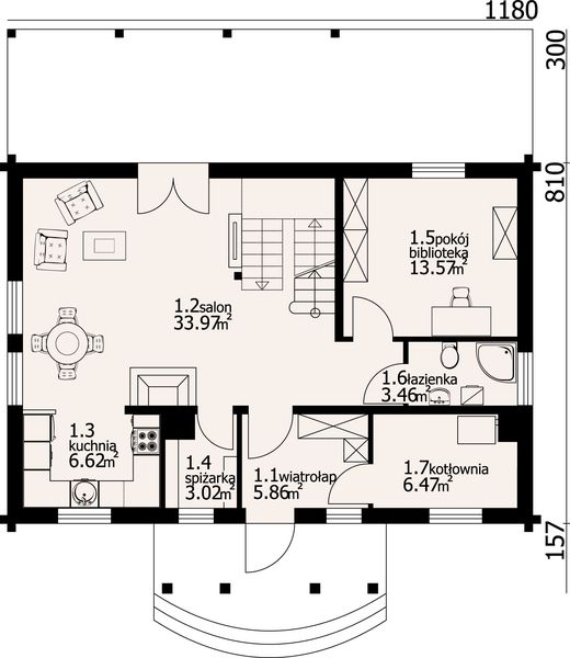 Parter projektu Jurgów średni 5 dw