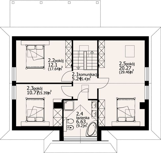 Poddasze projektu Jurgów średni 5 dw