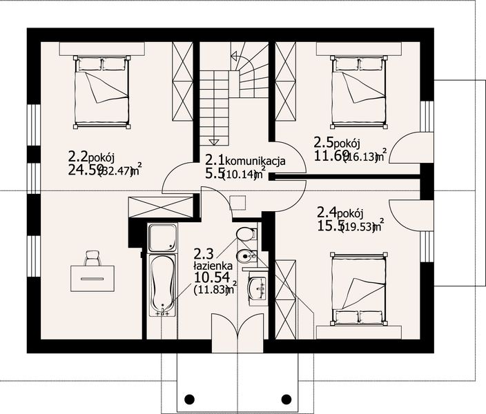 Poddasze projektu Jaworki 15-01