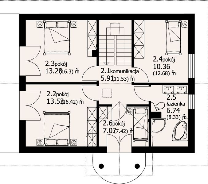 Poddasze projektu Jaworze p-01