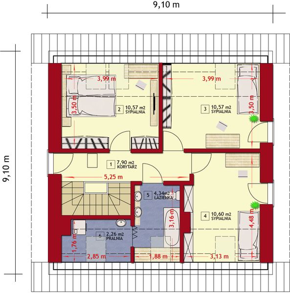 Poddasze projektu Dom w Michigan